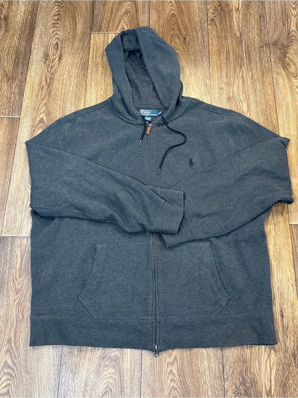 Polo Ralph Lauren XXL 2XL Gray Full Zip Hoodie Y2K Preppy
